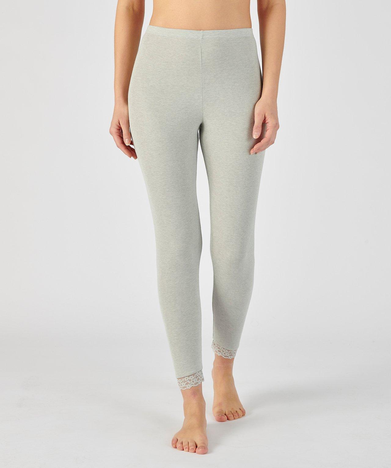 Lange Unterhose Mit Spitze Und Dehnbarem Beinabschluss, Wärmegrad Medium 3. Damen Grau 38/40 von Damart