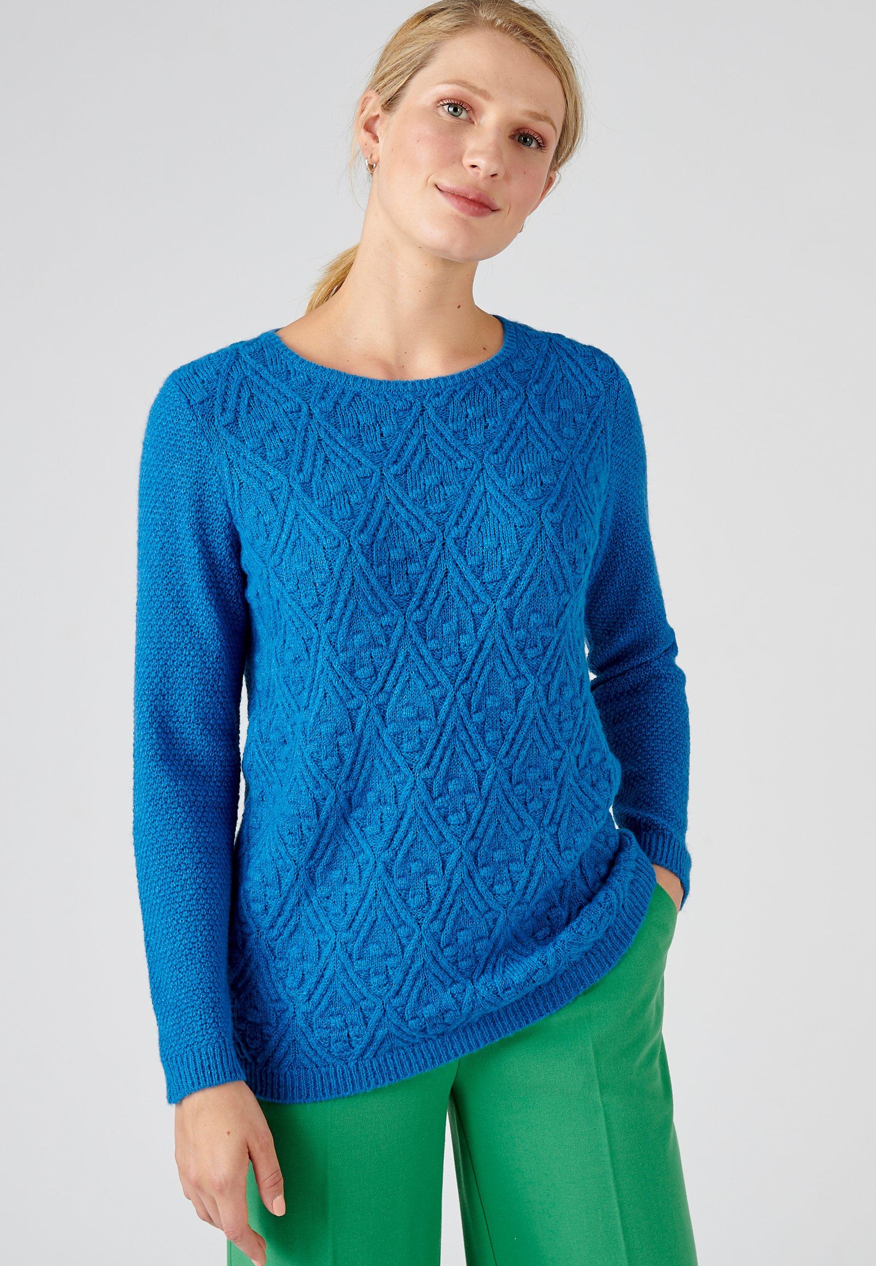 Musterstrick-pullover 55 % Acryl, 30 % Polyamid, 15 % Wolle. Damen Blau 38 von Damart