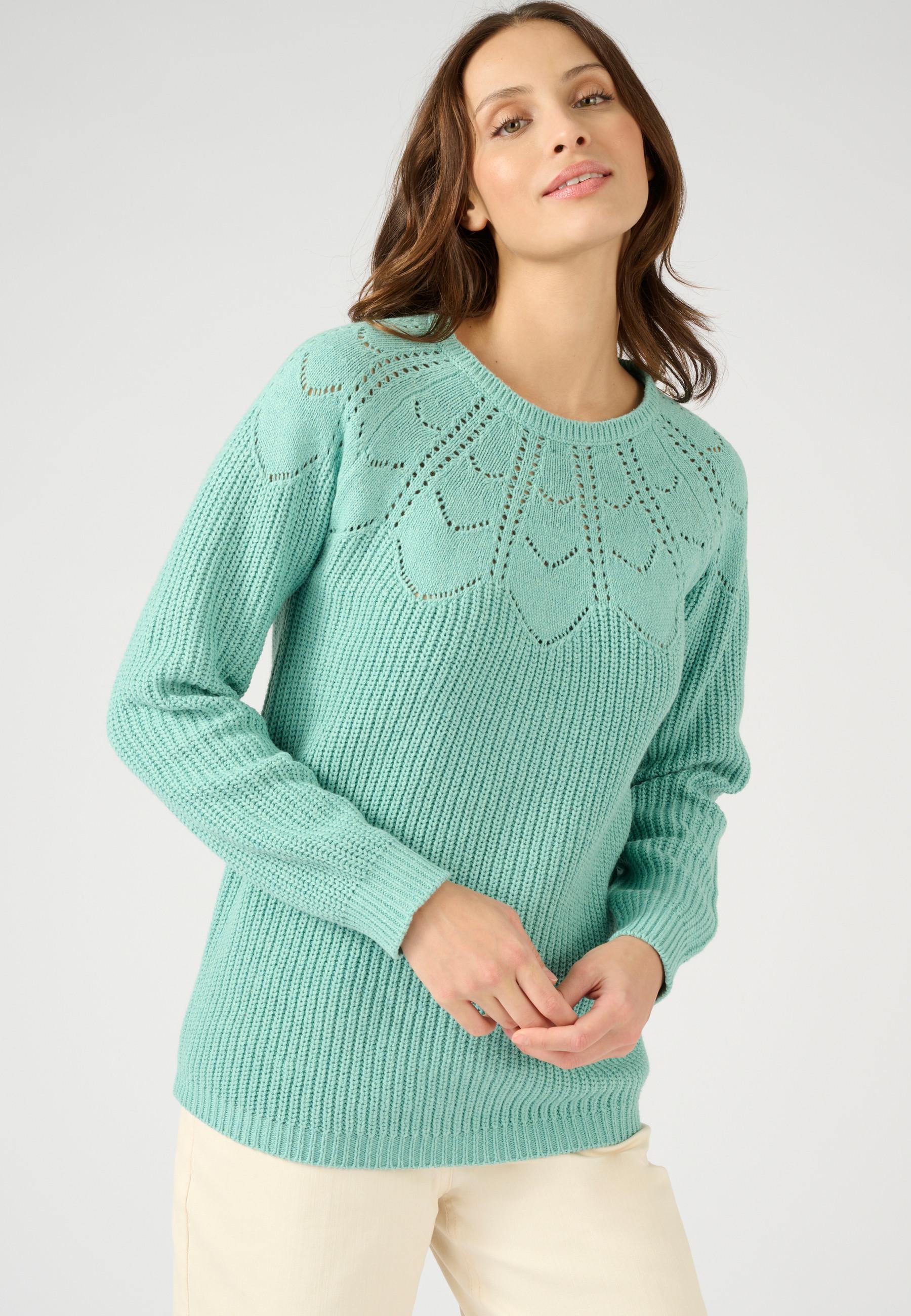 Pullover Mit Ajour-details. Damen Blau 42/44 von Damart