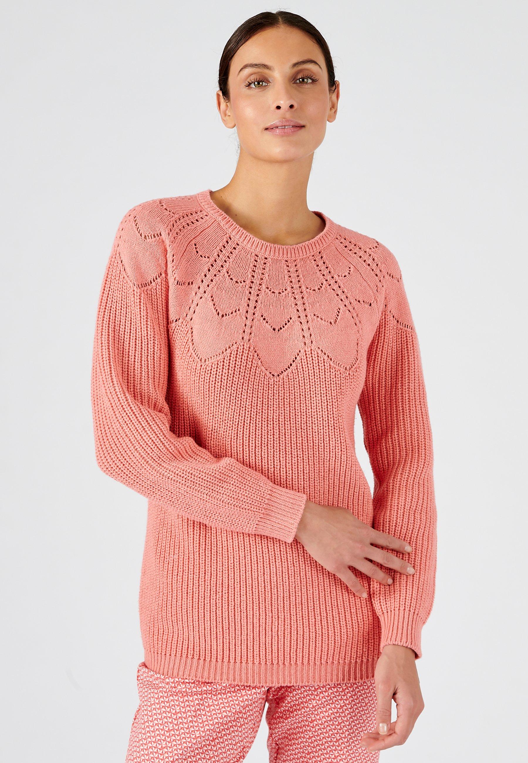 Pullover Mit Ajour-details. Damen Orange 42/44 von Damart