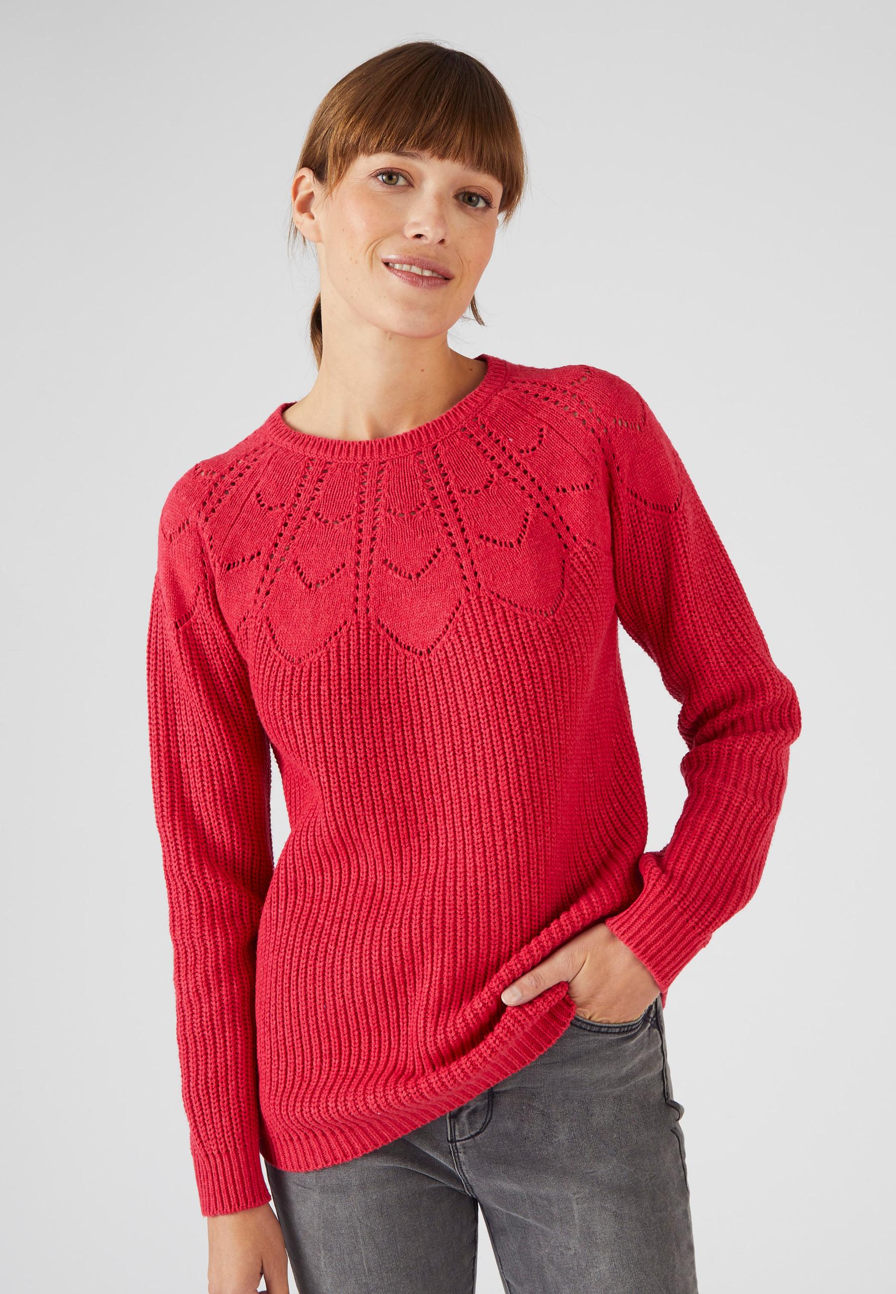 Pullover Mit Ajour-details. Damen Rosa 42/44 von Damart