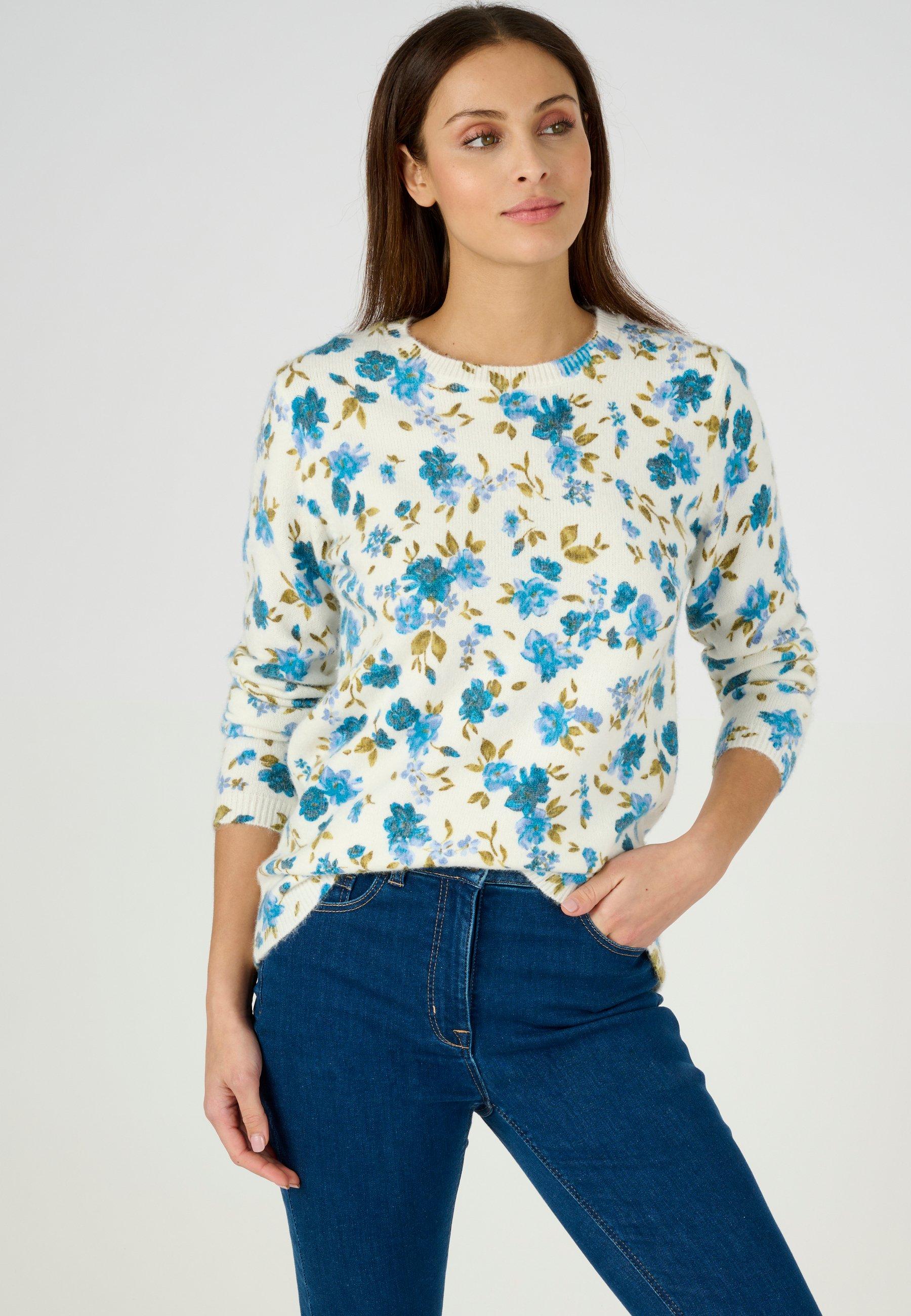 Pullover Mit Blumenprint Damen Blau 50 von Damart