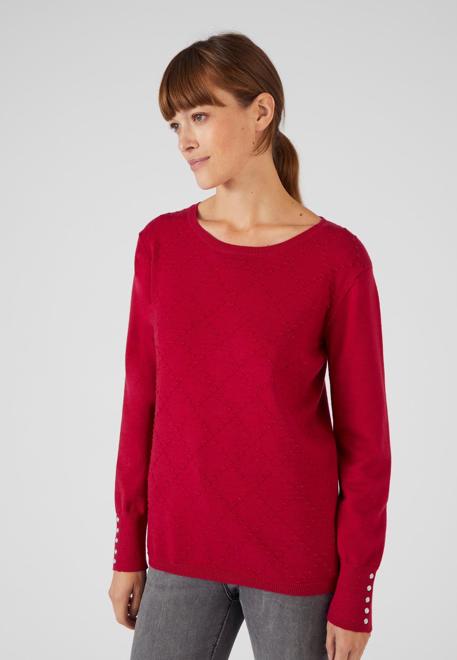 Pullover Mit Rautenmuster. Damen Rot 54/56 von Damart