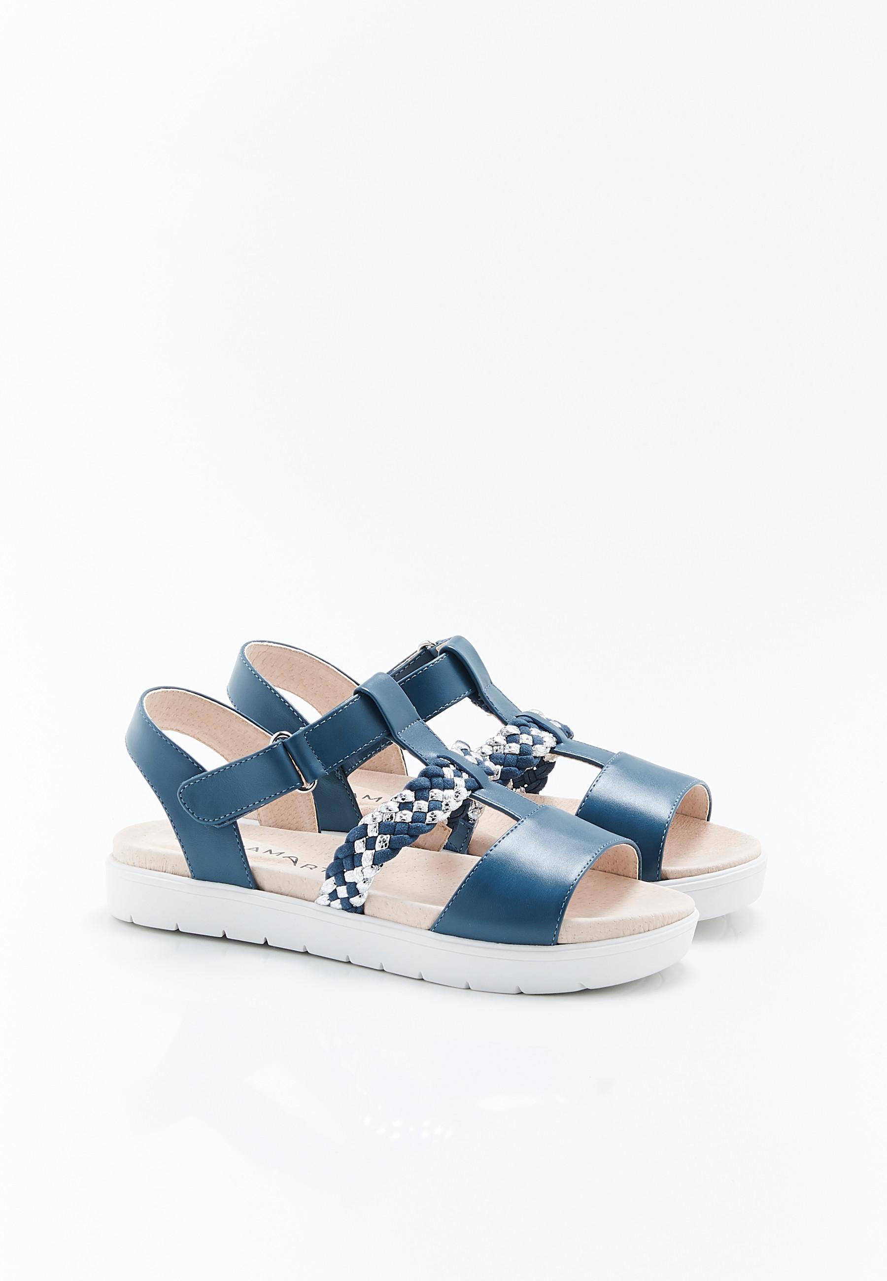 Sandalen Mit Geflochtenen Riemen. Damen Blau 37 von Damart