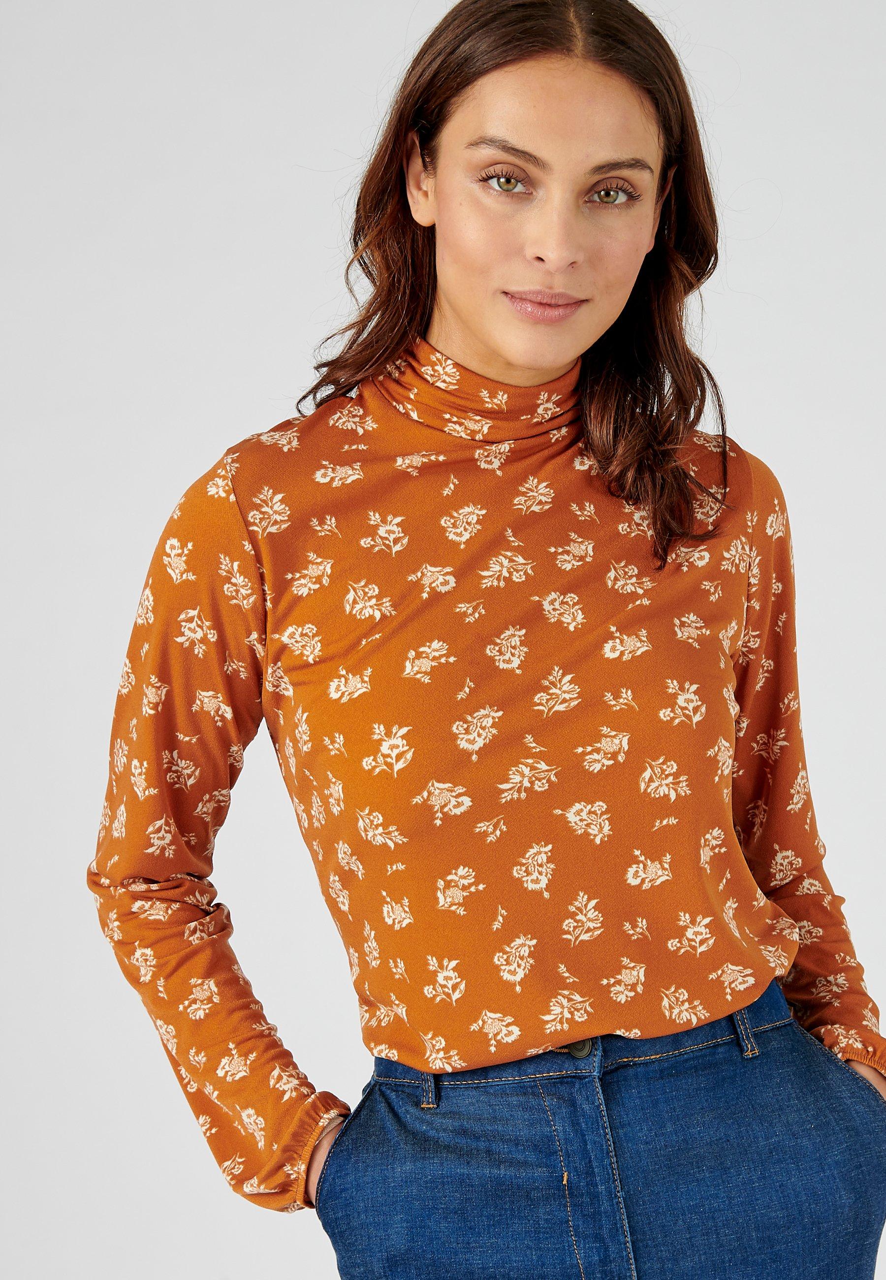 Shirt Aus Crêpe-strick. Damen Orange 42/44 von Damart