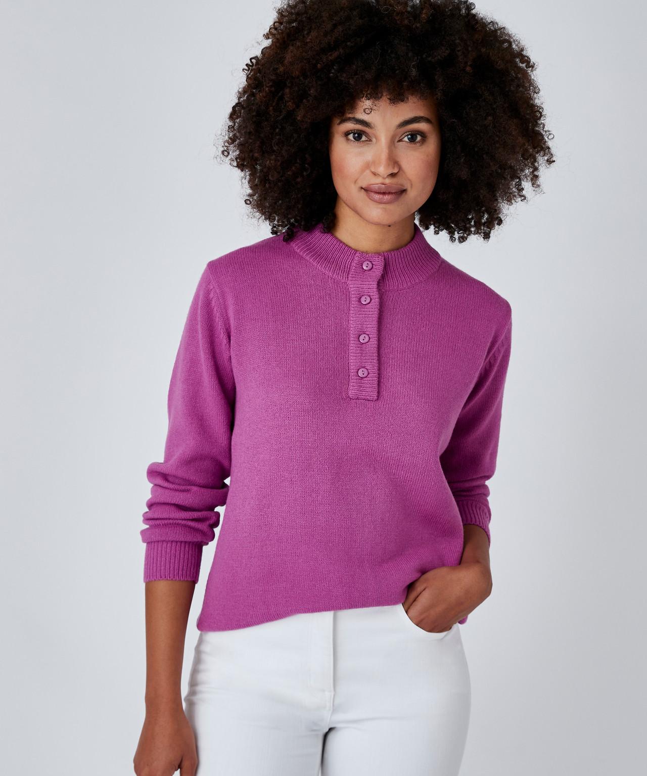 Stehkragenpullover Aus Schmiegsamem Jerseystrick. Damen Violett 50 von Damart