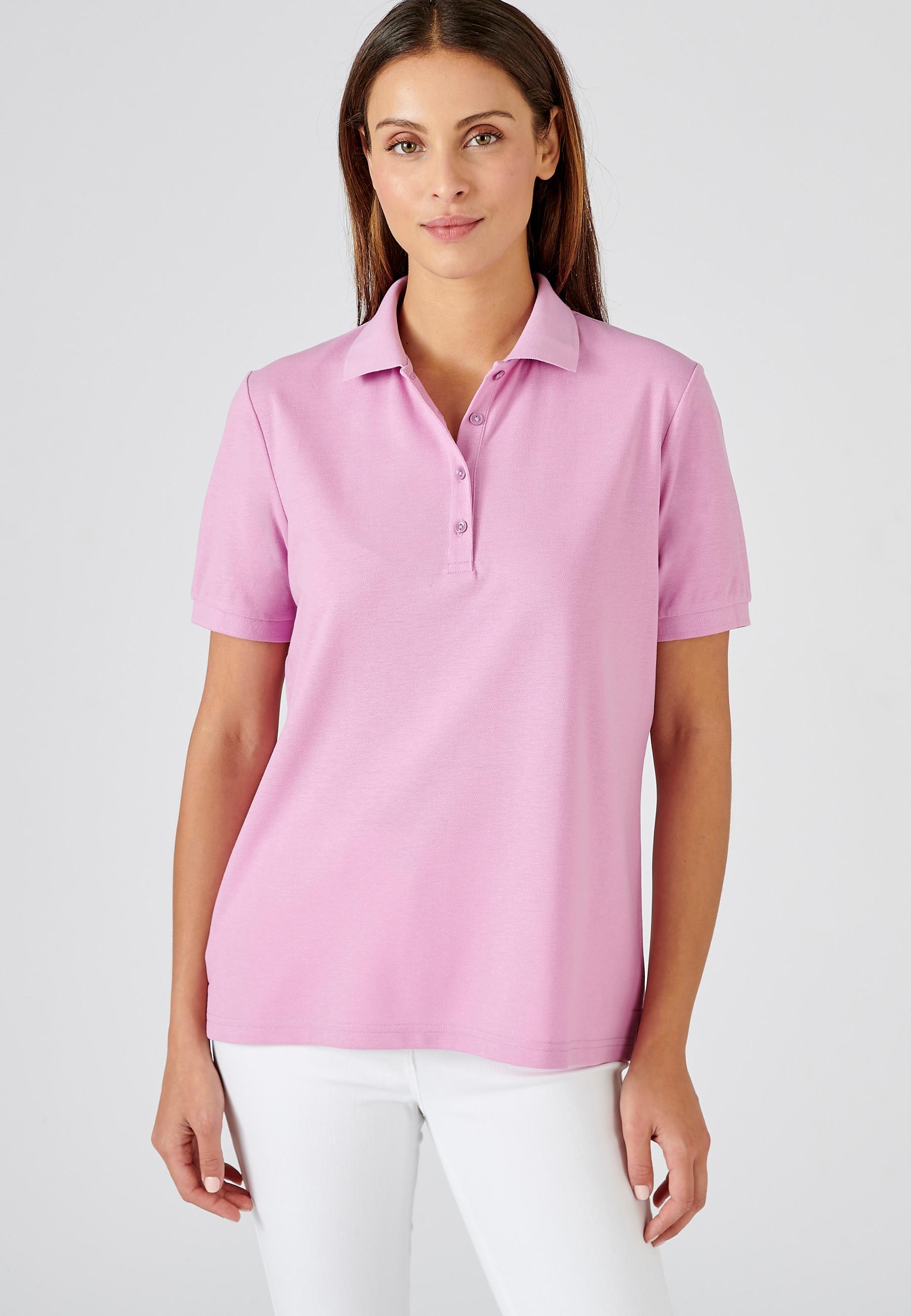 Kurzärmeliges Poloshirt, Steppmasche. Damen Violett M/L von Damart