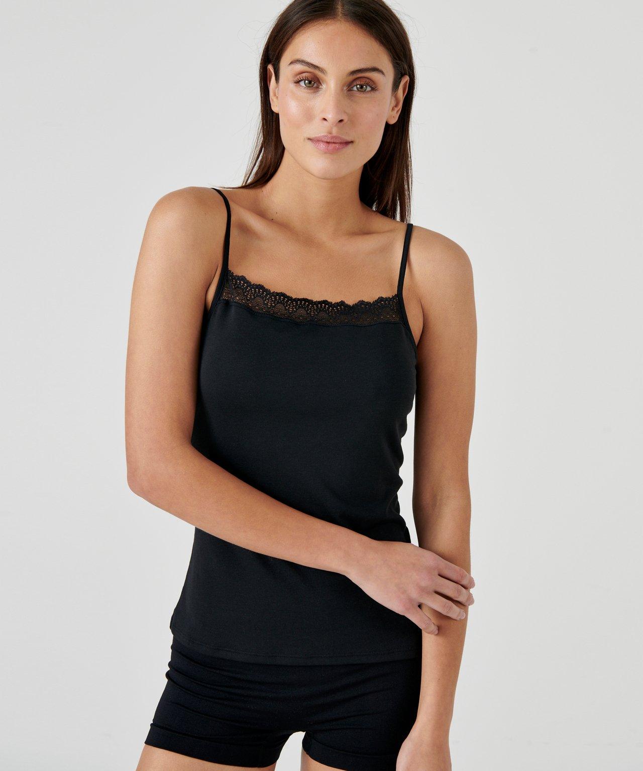 Träger-shirt Mit Integriertem Bustier, Perfect Fit By . Damen Schwarz 34/36 von Damart