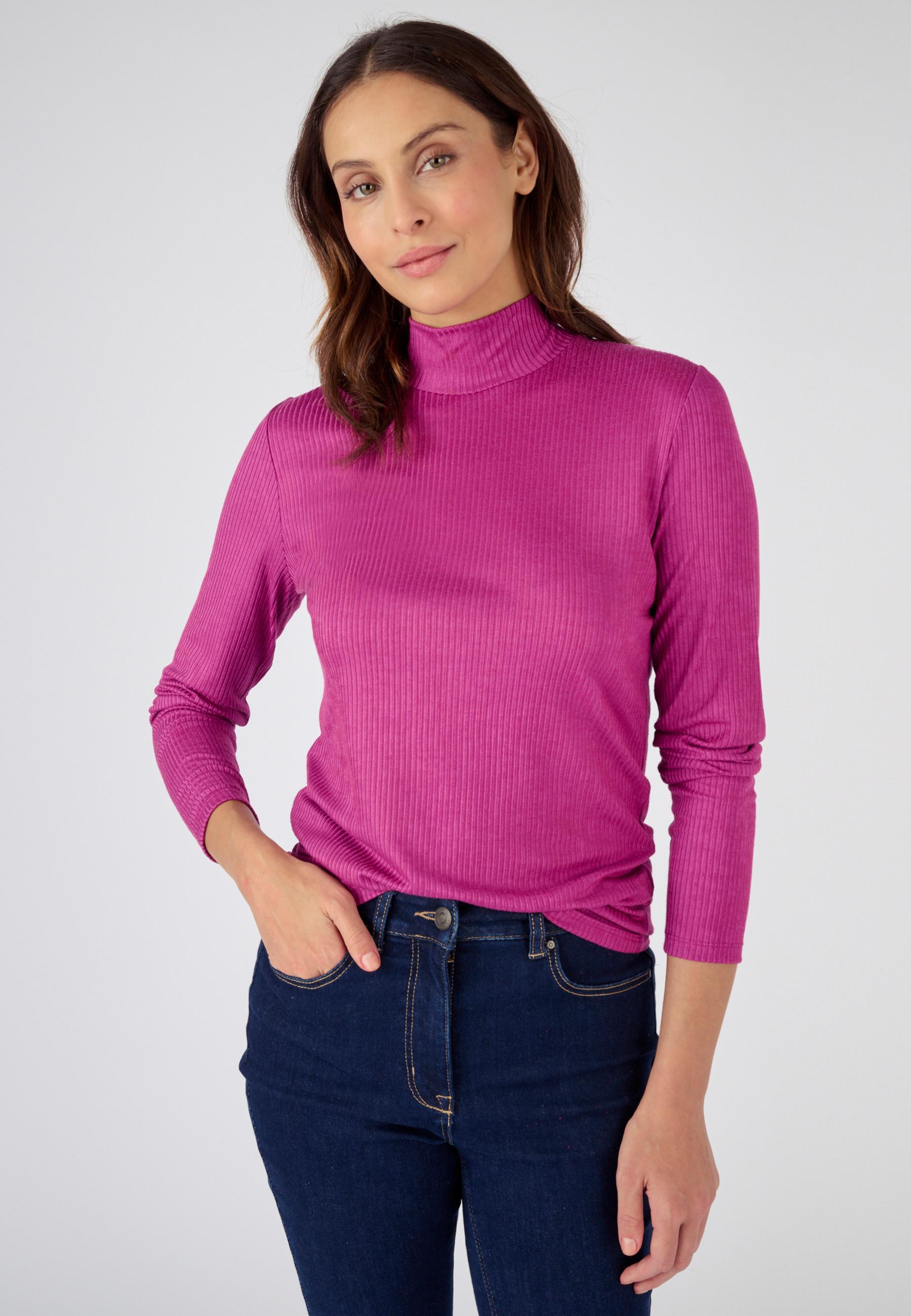 Unterziehpullover Aus Thermolactyl-rippstrick Und Seide Mit Stehkragen. Damen Rot 50/52 von Damart