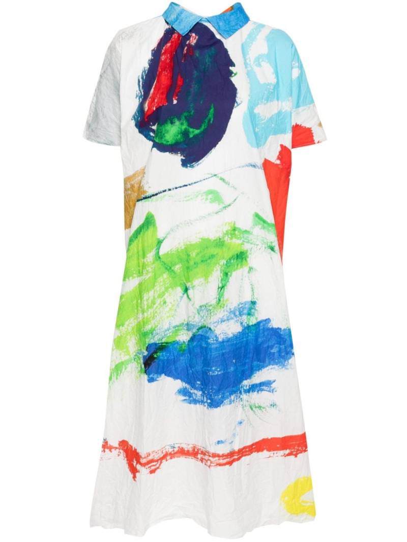 Daniela Gregis abstract-print midi dress - White von Daniela Gregis