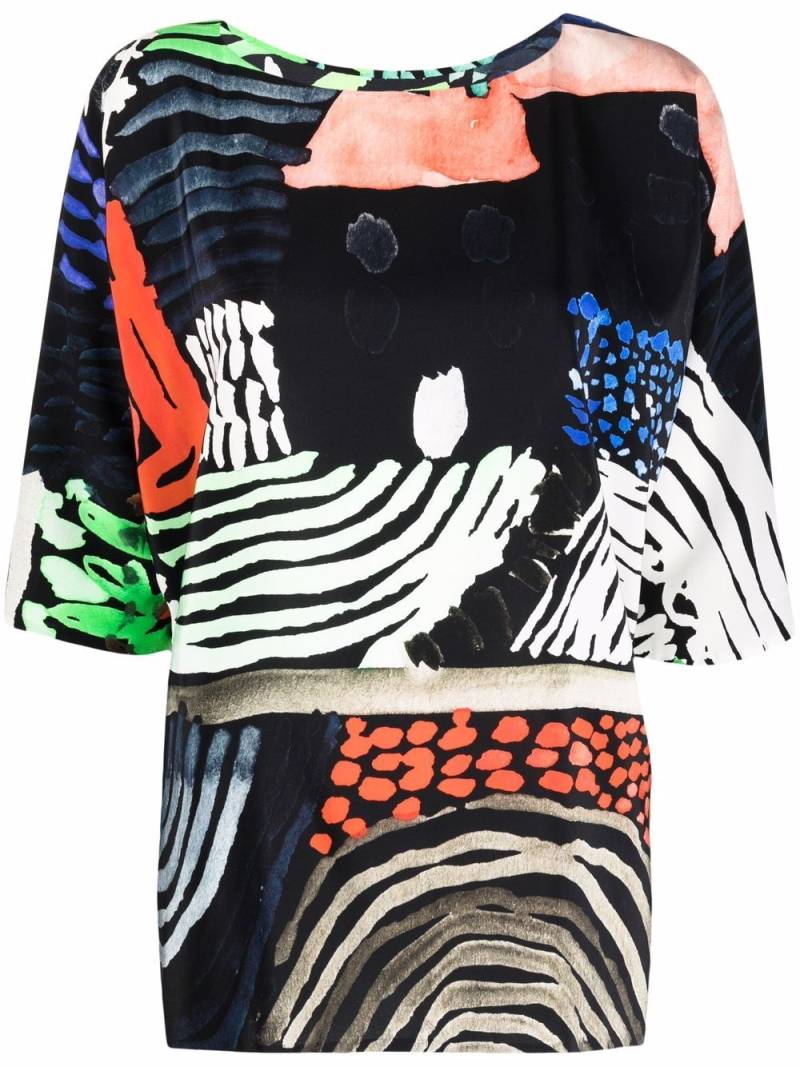 Daniela Gregis abstract-print silk blouse - Black von Daniela Gregis