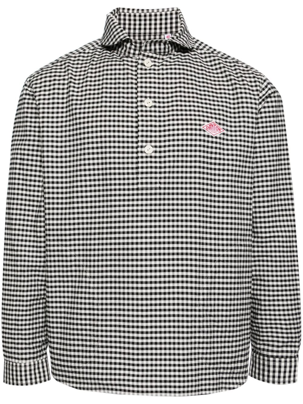 Danton logo-appliqué checked shirt - Black von Danton