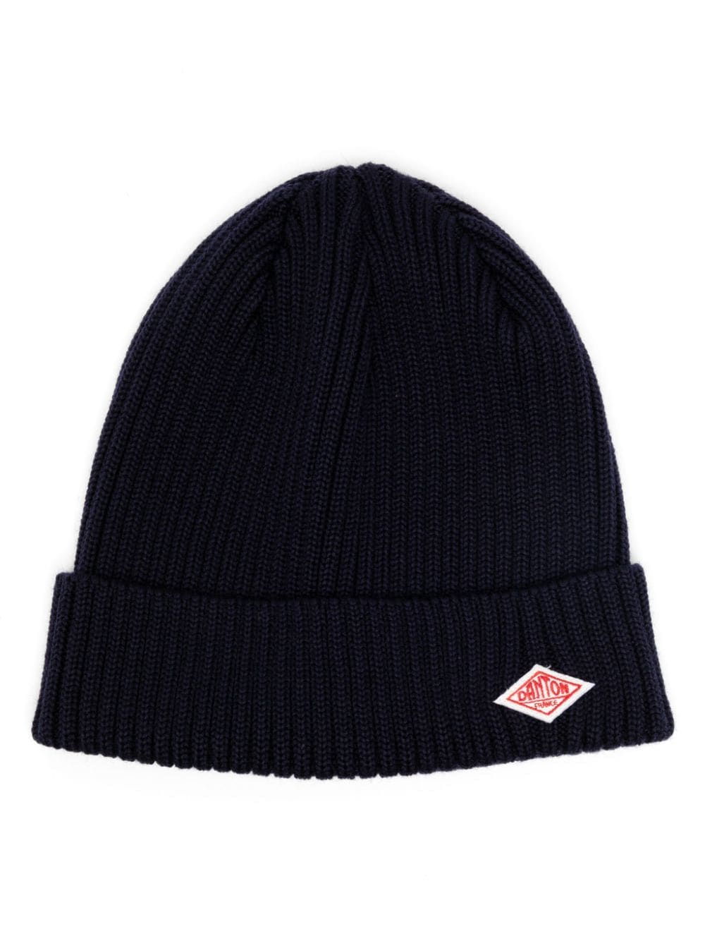 Danton logo-appliqué wool beanie - Blue von Danton