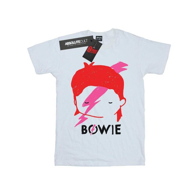 Lightning Bolt Sketch Tshirt Jungen Weiss 104 von David Bowie