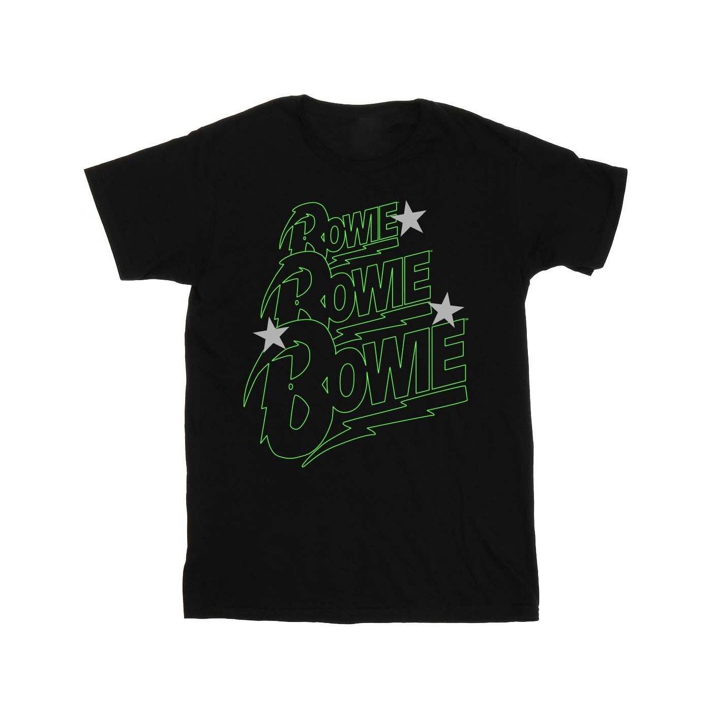 Multiple Neon Logo Tshirt Jungen Schwarz 116 von David Bowie