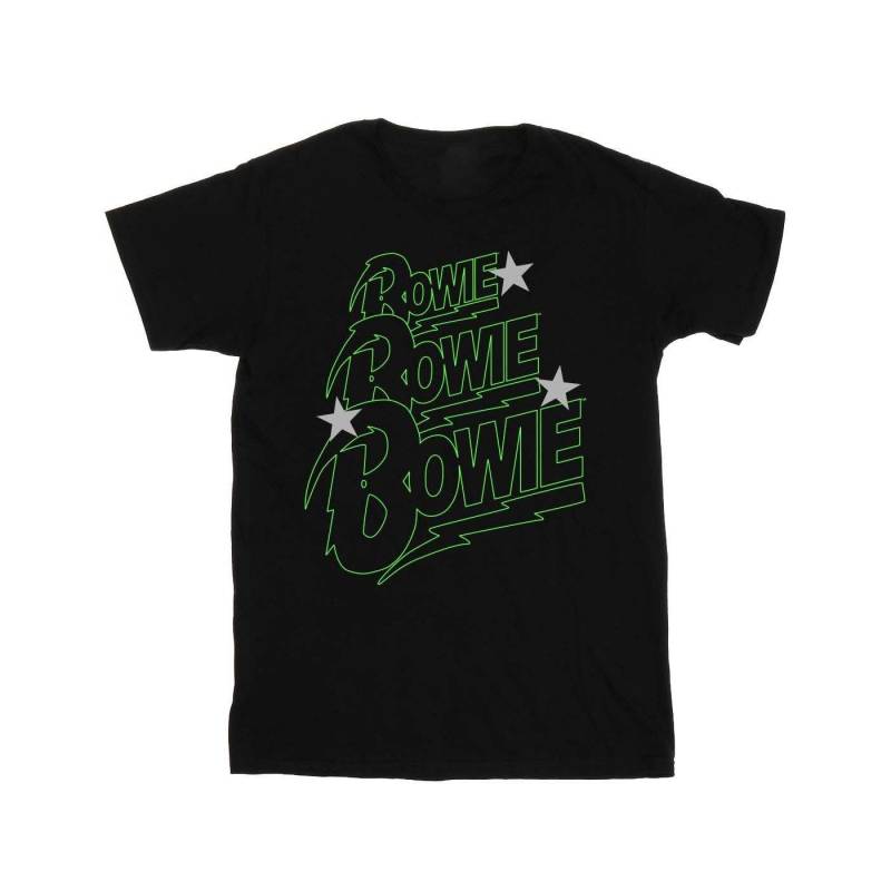 Multiple Neon Logo Tshirt Jungen Schwarz 128 von David Bowie