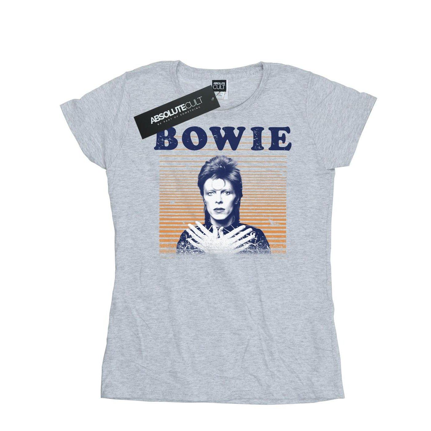 Orange Stripes Tshirt Damen Grau S von David Bowie