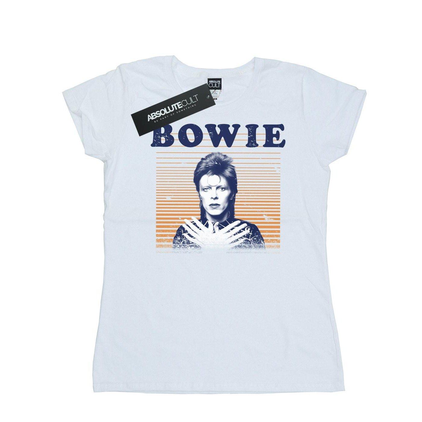 Orange Stripes Tshirt Damen Weiss M von David Bowie