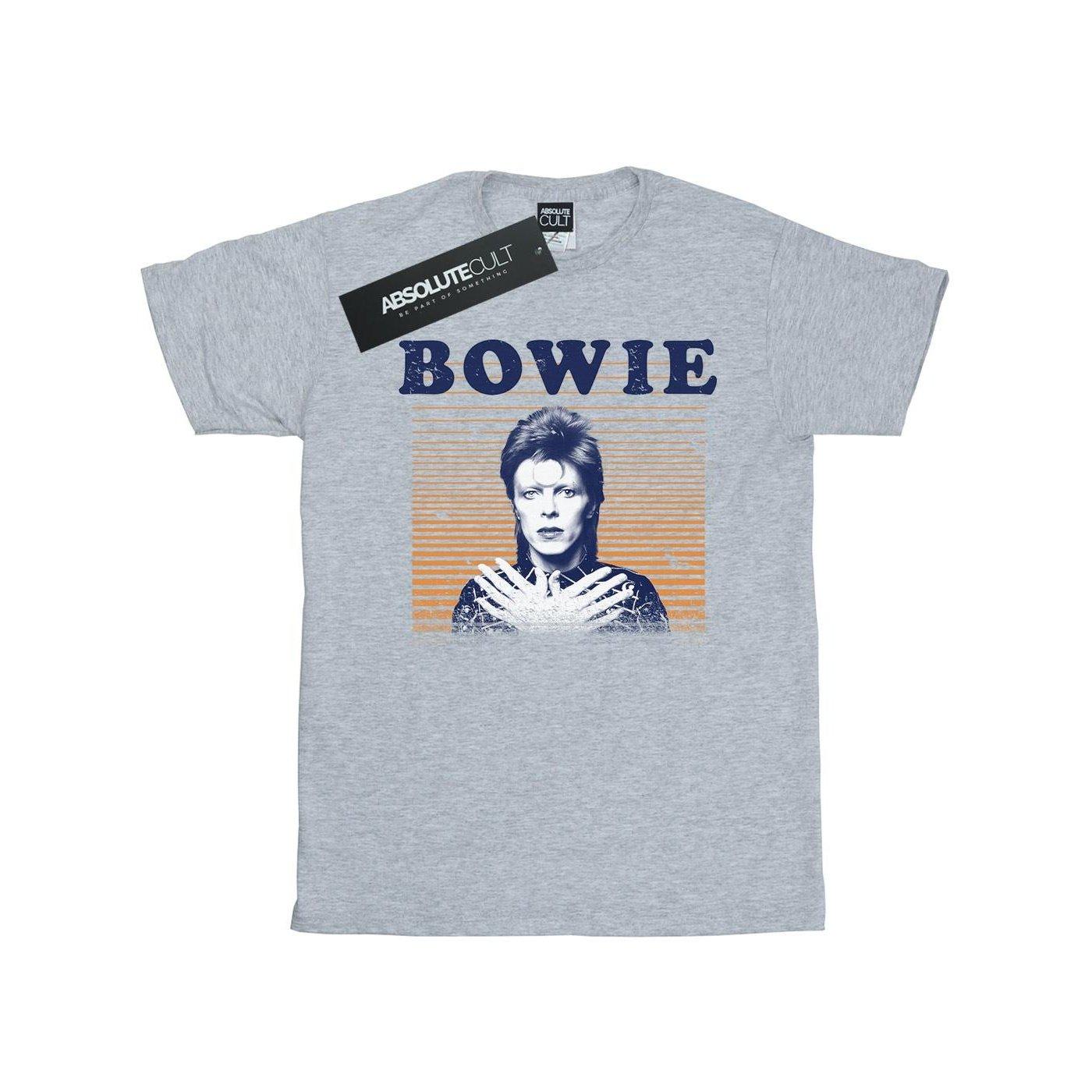 Orange Stripes Tshirt Jungen Grau 116 von David Bowie