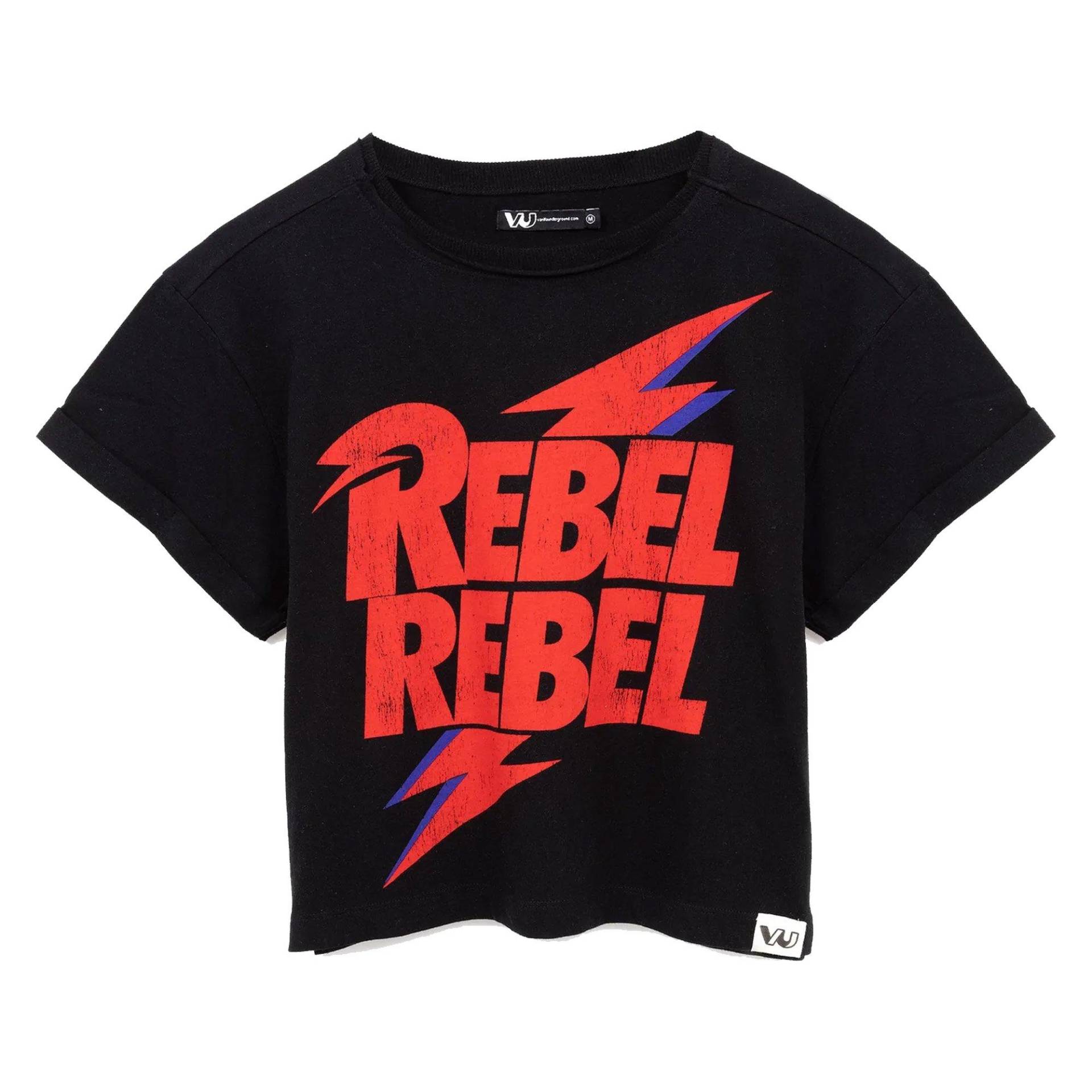 Rebel Rebel Kurzes Tshirt Damen Schwarz XXL von David Bowie