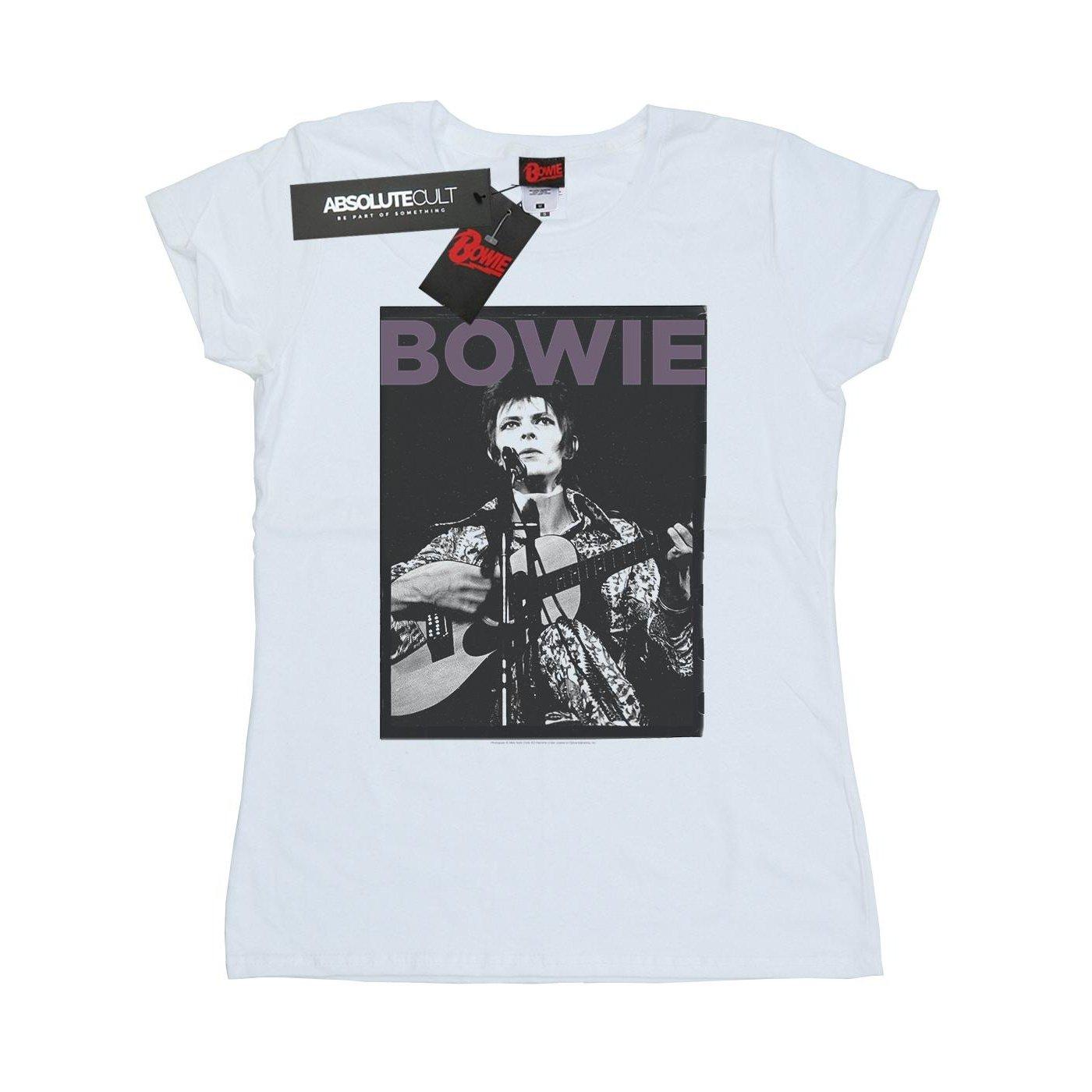 Rock Poster Tshirt Damen Weiss S von David Bowie