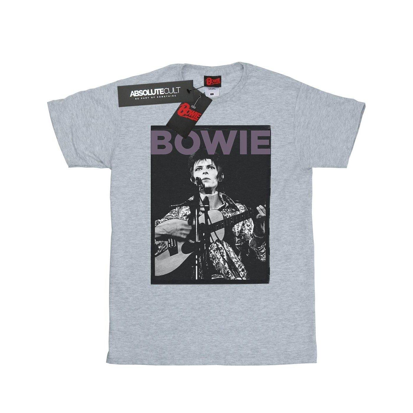 Rock Poster Tshirt Jungen Grau 116 von David Bowie