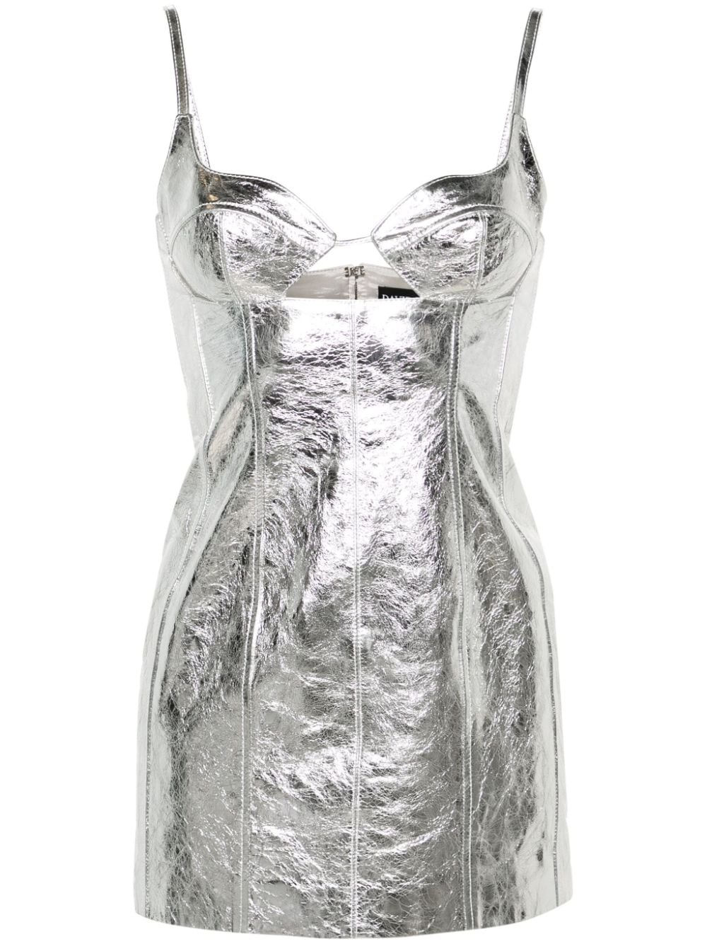 David Koma A-line metallic-leather minidress - Silver von David Koma