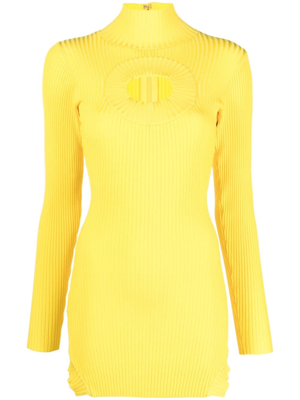 David Koma cutout-detail ribbed-knit minidress - Yellow von David Koma