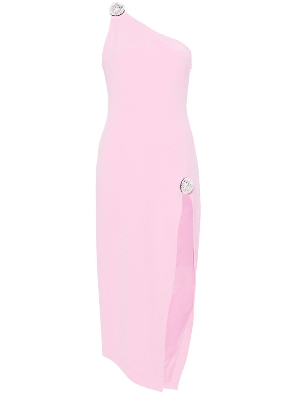 David Koma crystal-ball one-shoulder midi dress - Pink von David Koma