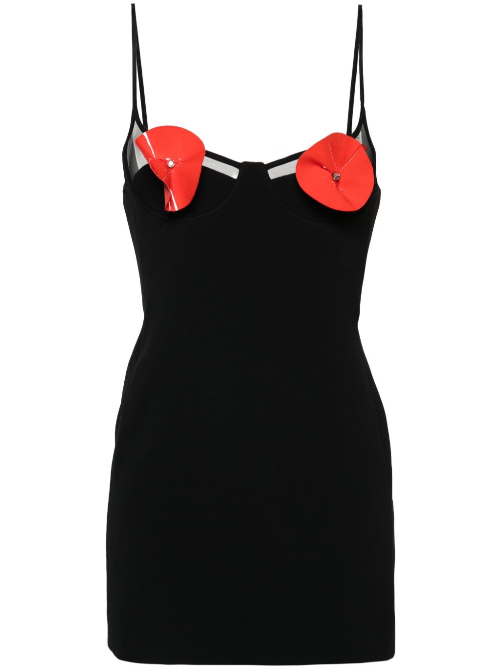 David Koma floral-appliqué mini dress - Black von David Koma