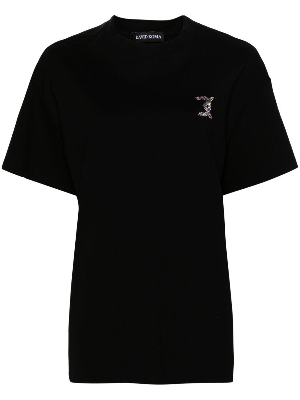 David Koma hotfix DK logo jersey T-shirt - Black von David Koma