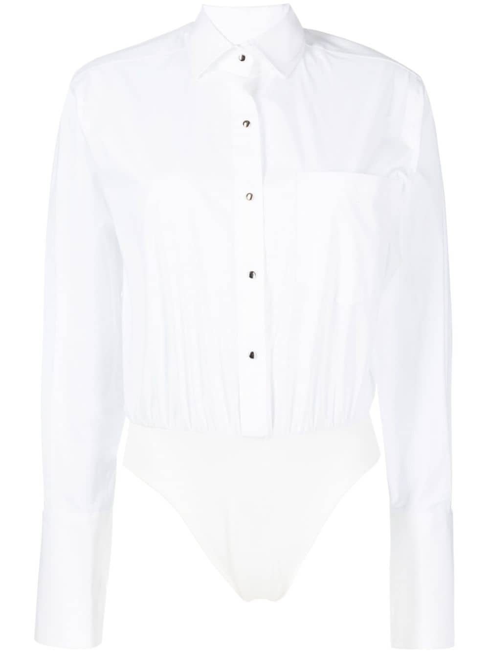 David Koma long-sleeve shirt bodysuit - White von David Koma