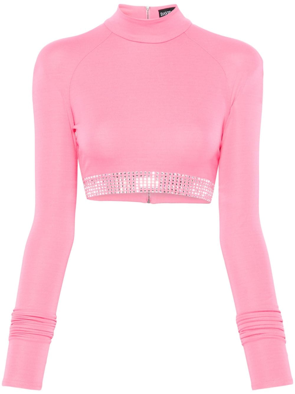 David Koma rhinestone-embellished crop top - Pink von David Koma