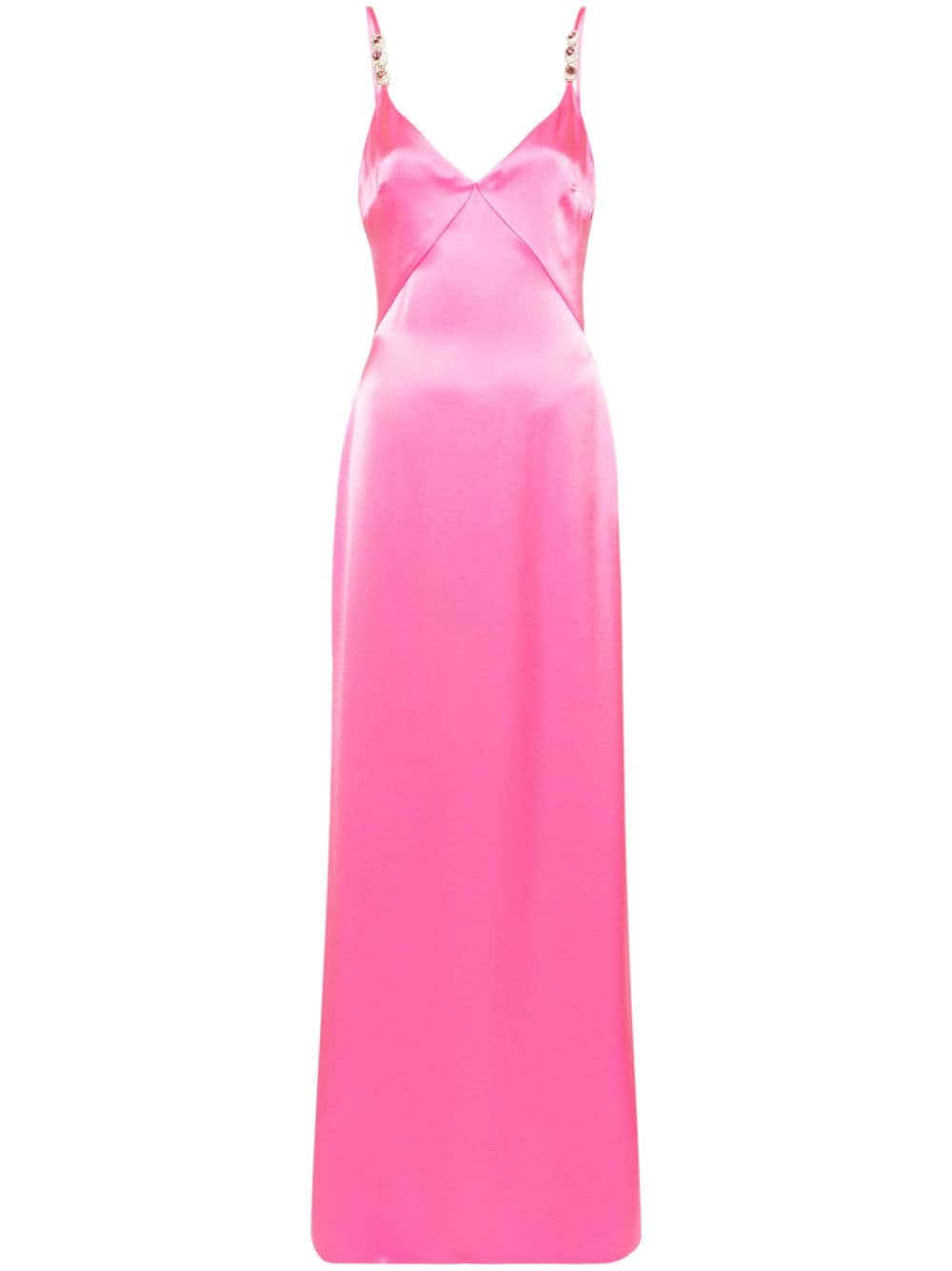 David Koma satin crystal-embellished detail dress - Pink von David Koma