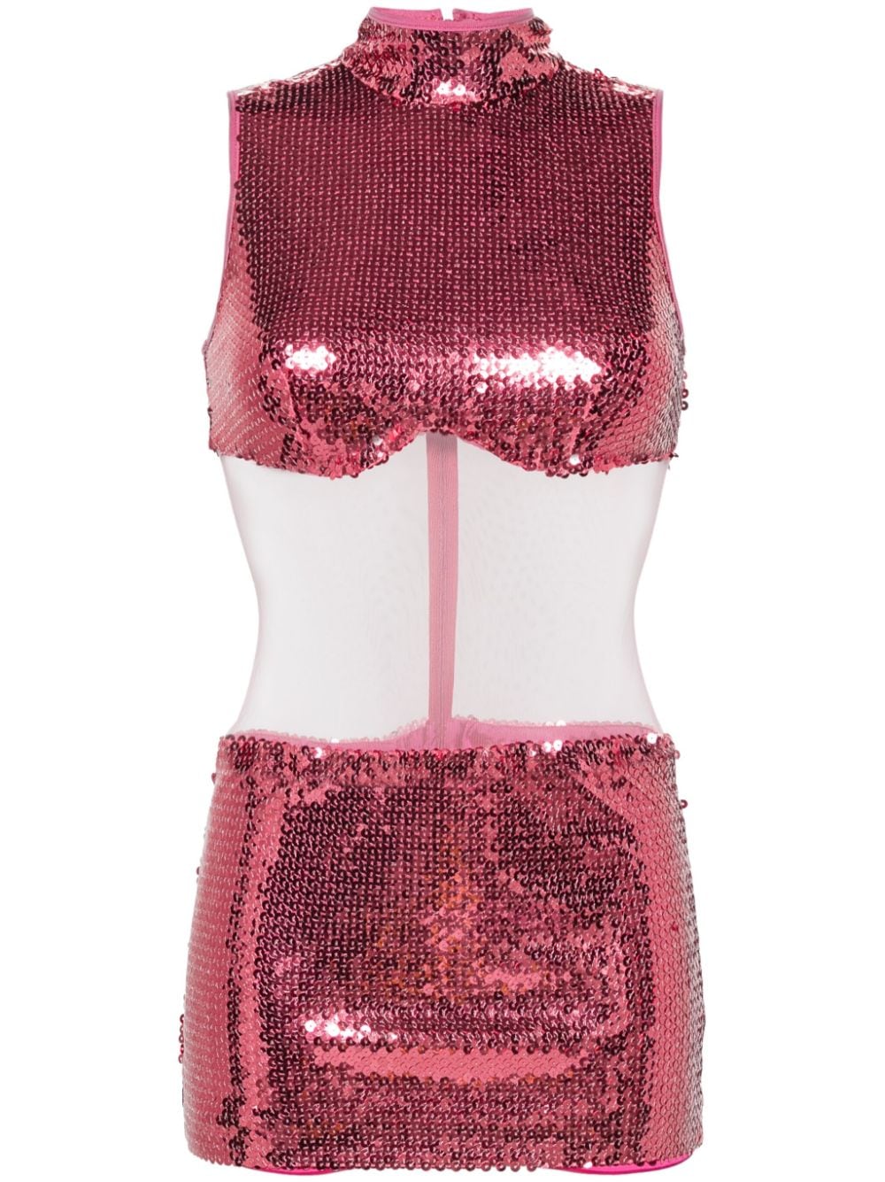 David Koma sequin-embellished sheer mini dress - Pink von David Koma