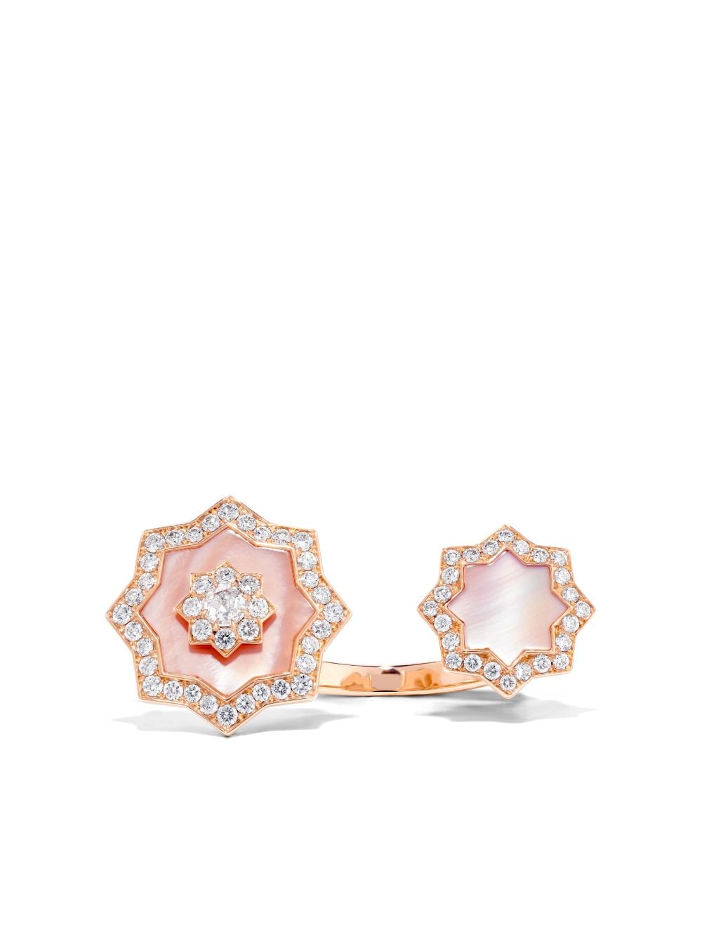 David Morris 18kt rose gold Astra diamond and mother-of-pearl ring - Pink von David Morris