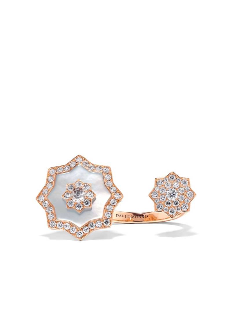 David Morris 18kt rose gold Astra diamond and mother-of-pearl ring - Pink von David Morris