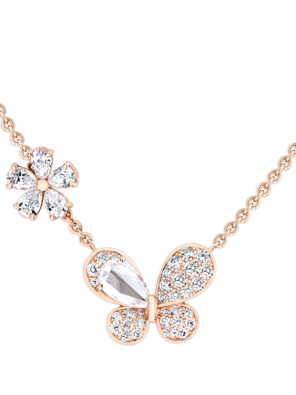 David Morris 18kt rose gold Pixie diamond necklace - Pink von David Morris
