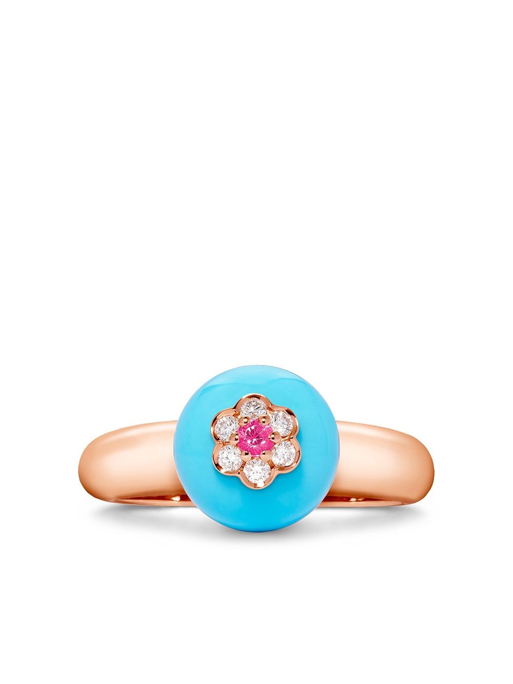David Morris 18kt rose gold diamond turquoise Berry ring - Pink von David Morris
