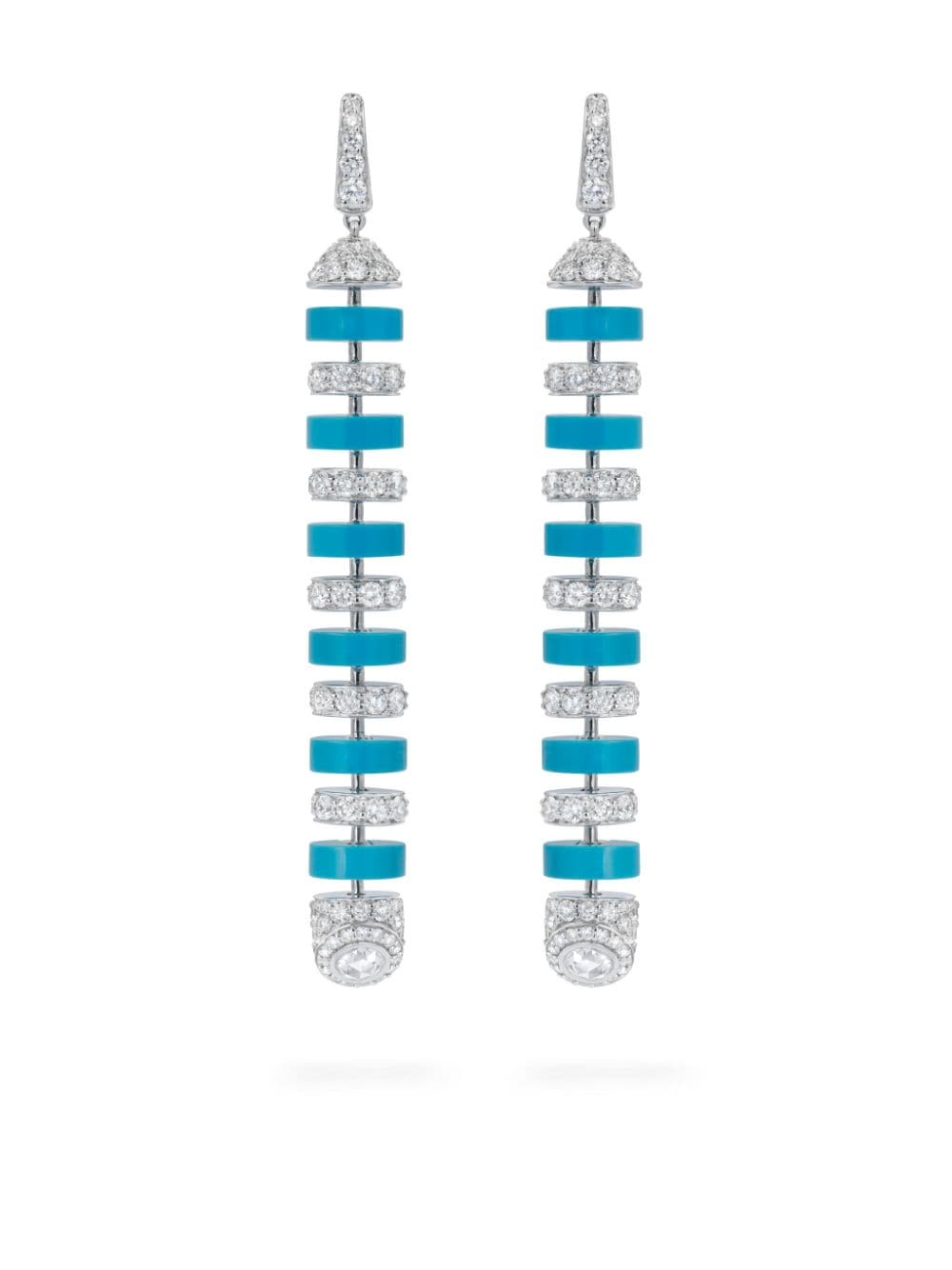 David Morris 18kt white gold Asiyah diamond drop earrings - Blue von David Morris