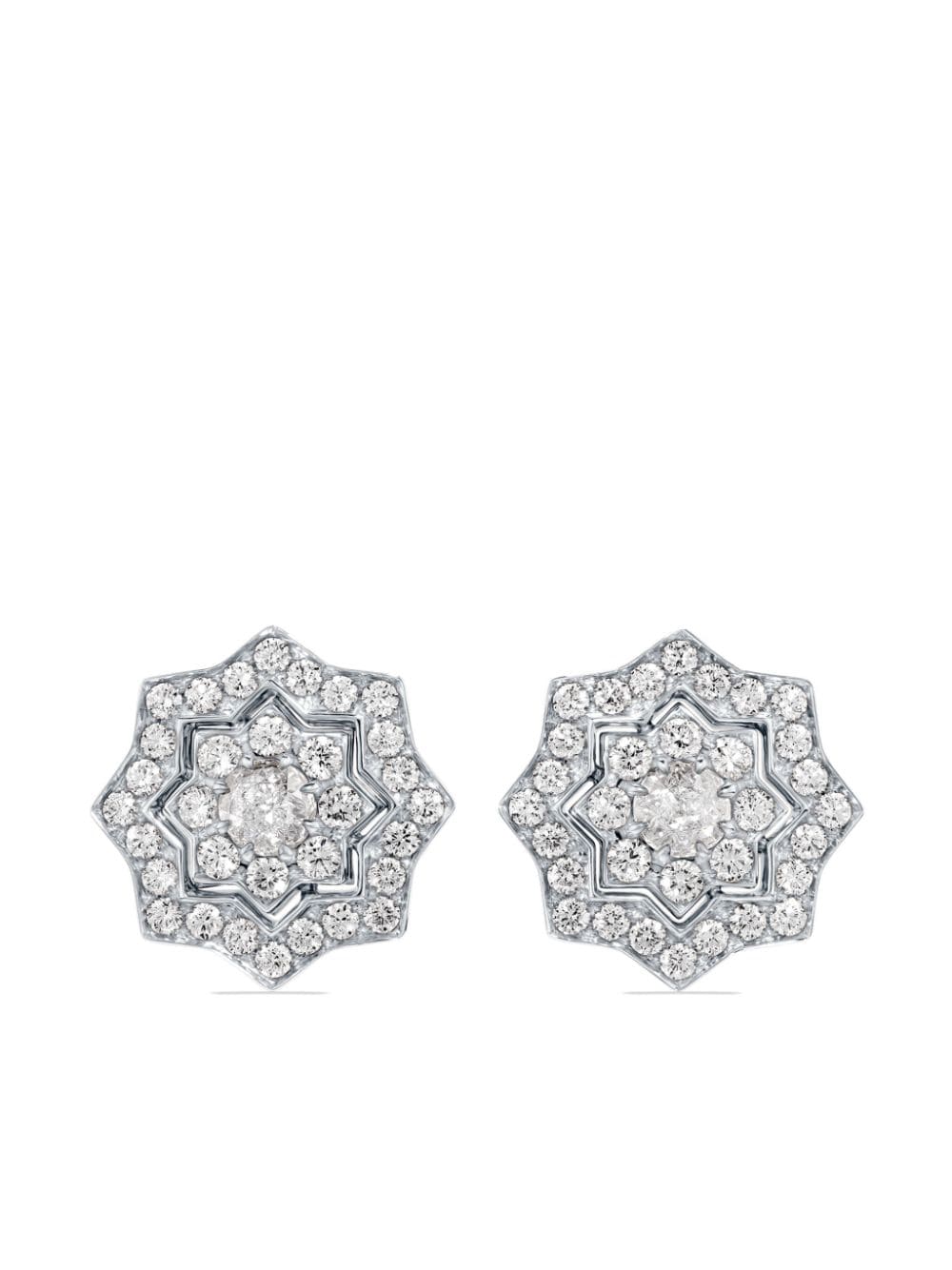 David Morris 18kt white gold Astra diamond stud earrings - Silver von David Morris
