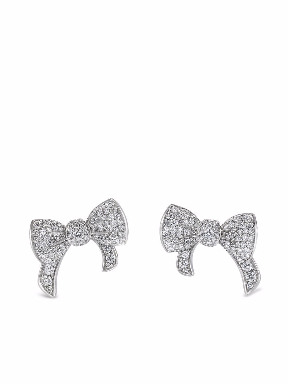 David Morris 18kt white gold Beaux diamond stud earrings - Silver von David Morris