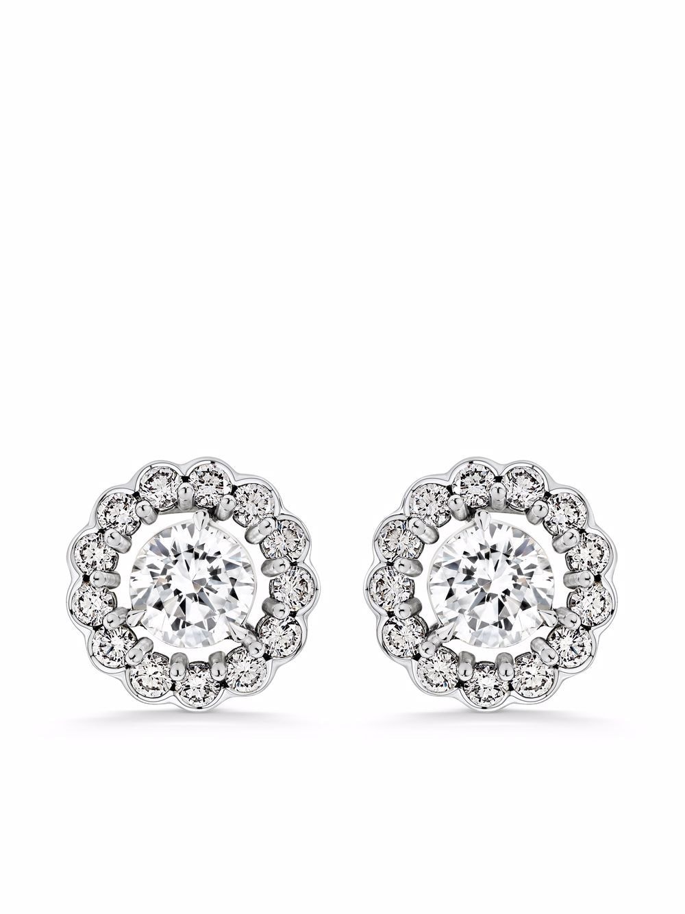 David Morris 18kt white gold Elizabeth diamond stud earrings - Silver von David Morris