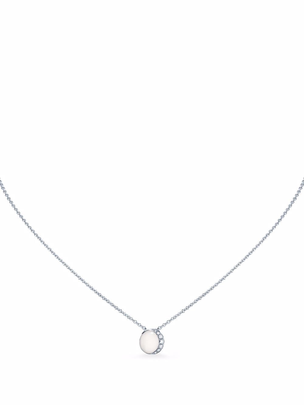 David Morris 18kt white gold Fortuna cacholong and diamond necklace - Silver von David Morris