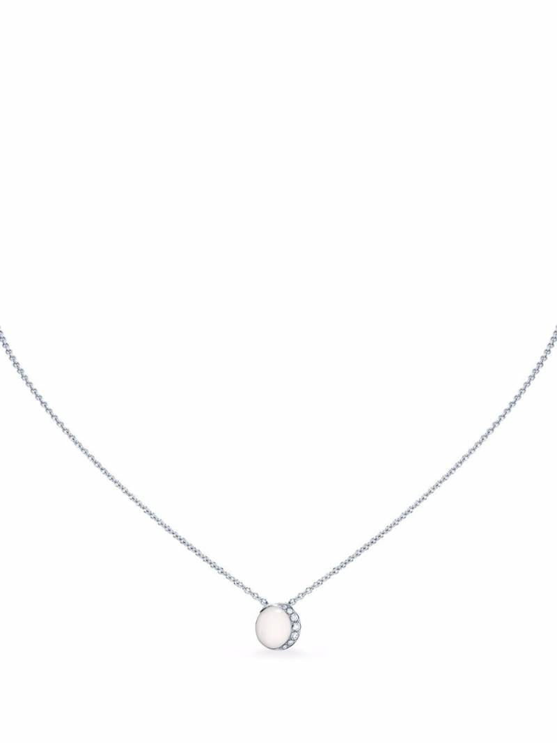 David Morris 18kt white gold Fortuna cacholong and diamond necklace - Silver von David Morris