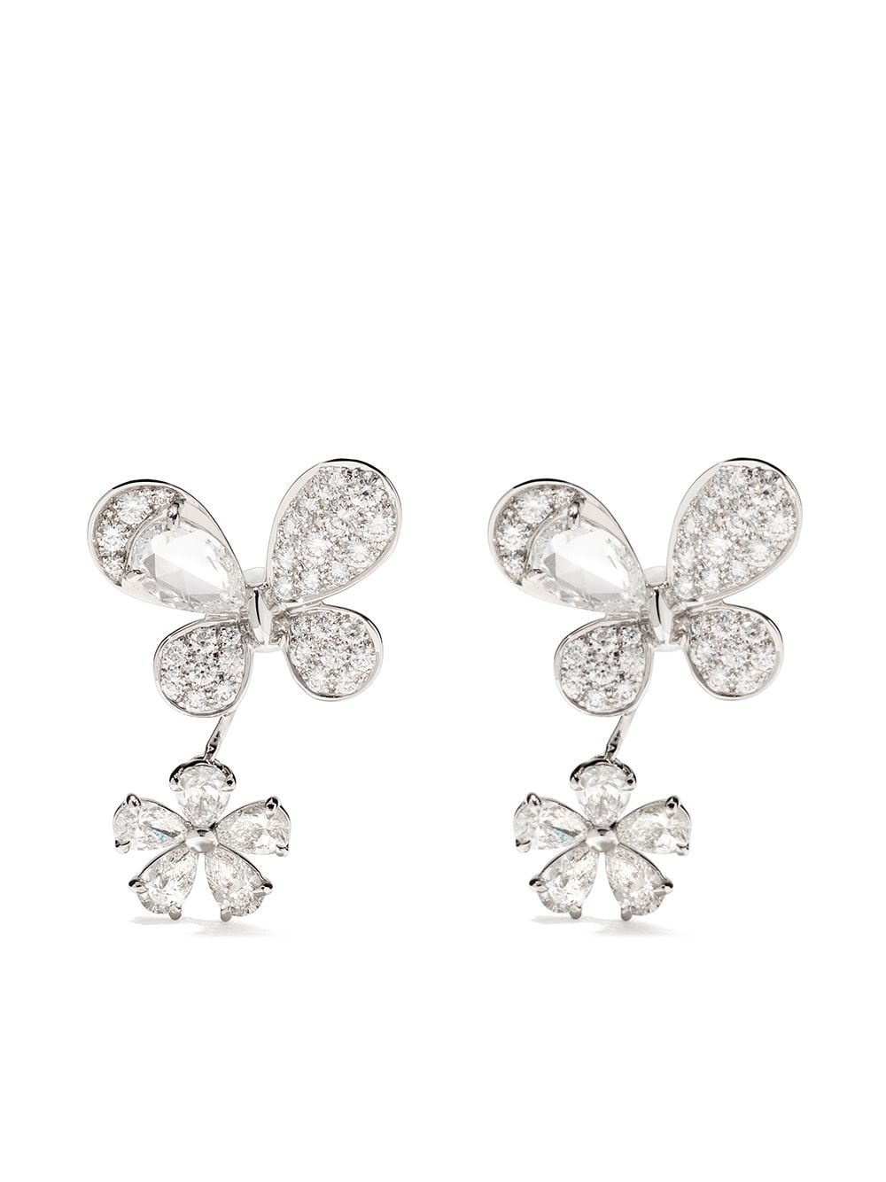 David Morris 18kt white gold Pixie diamond earrings von David Morris