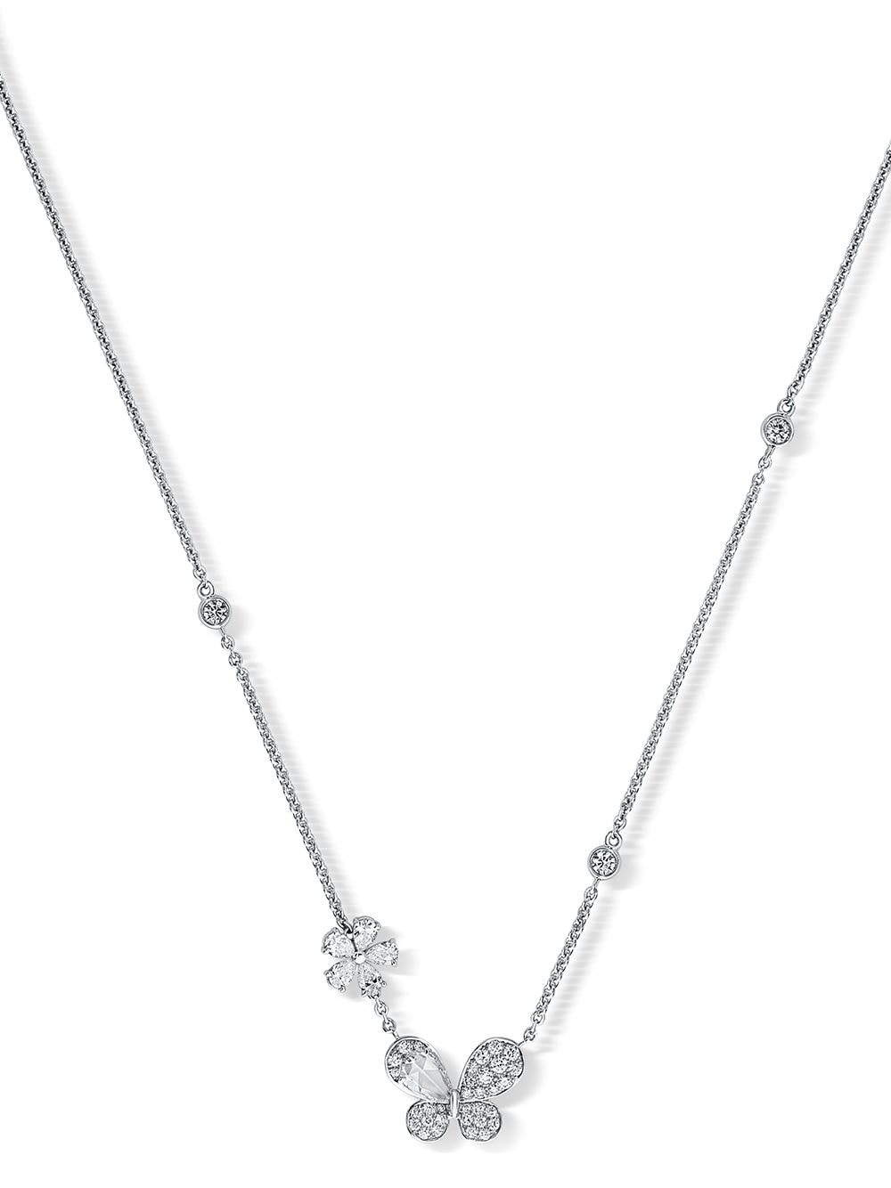 David Morris 18kt white gold diamond Pixie pendant necklace - Silver von David Morris