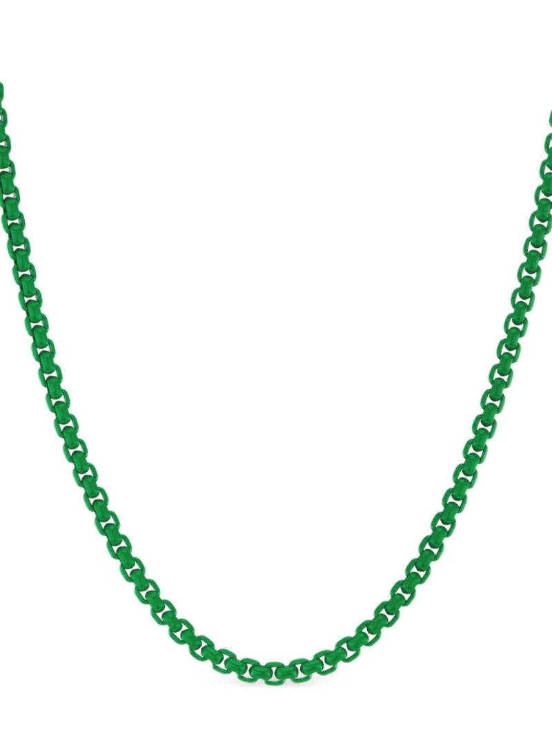 David Yurman 14kt yellow gold and stainless steel DY Bel Aire box-chain necklace - Green von David Yurman