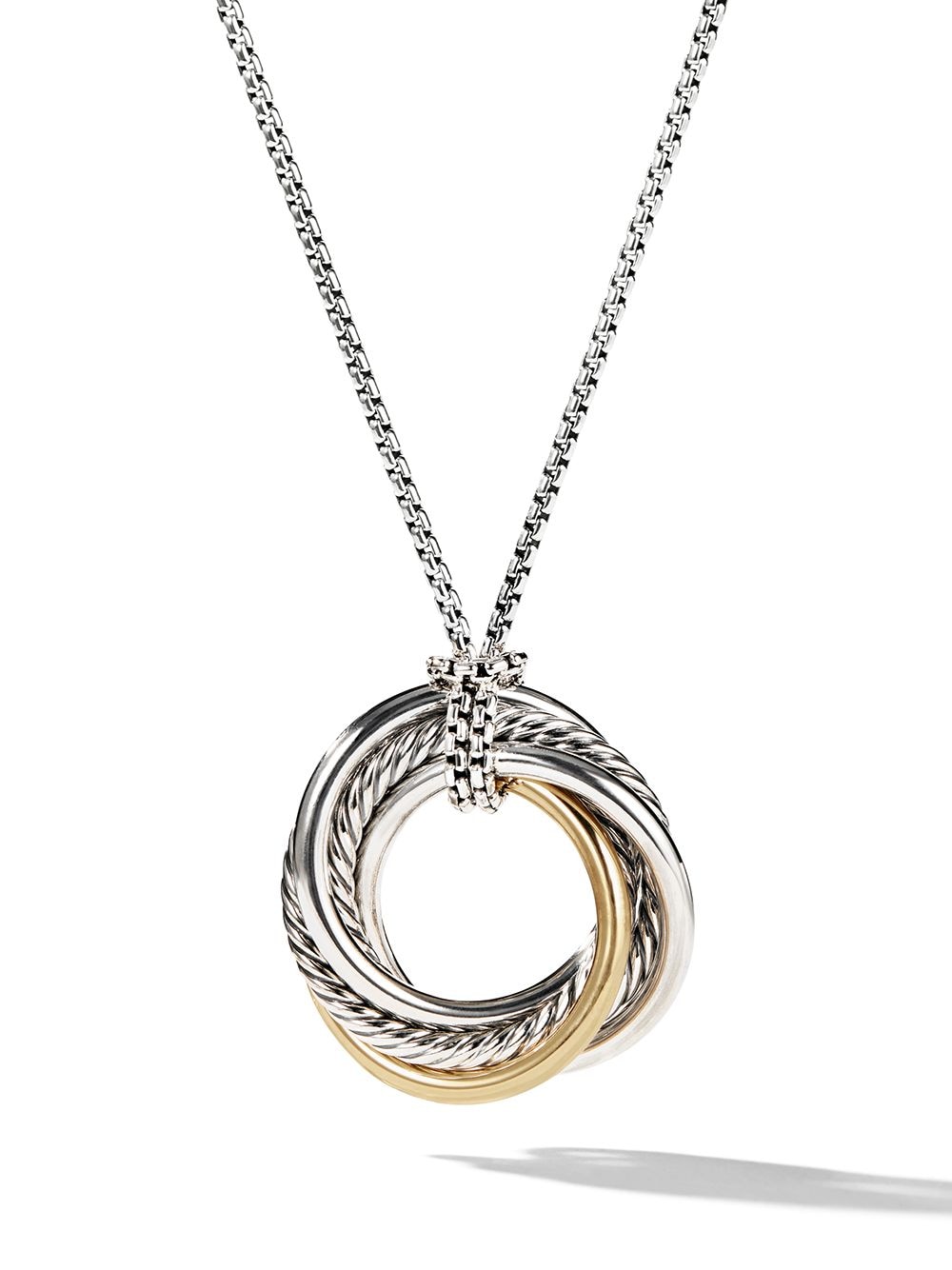 David Yurman 14kt yellow gold and sterling silver Crossover necklace von David Yurman