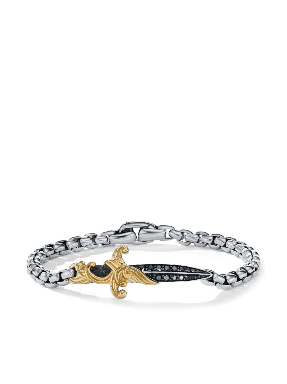 David Yurman 18kt yellow gold and sterling silver Waves Dagger diamond bracelet von David Yurman